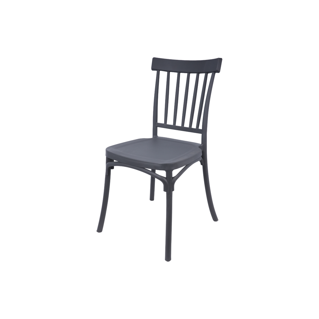 Standard Polypropylene Café Chair Charcoal For Indoor & Outdoor Commercial Seating