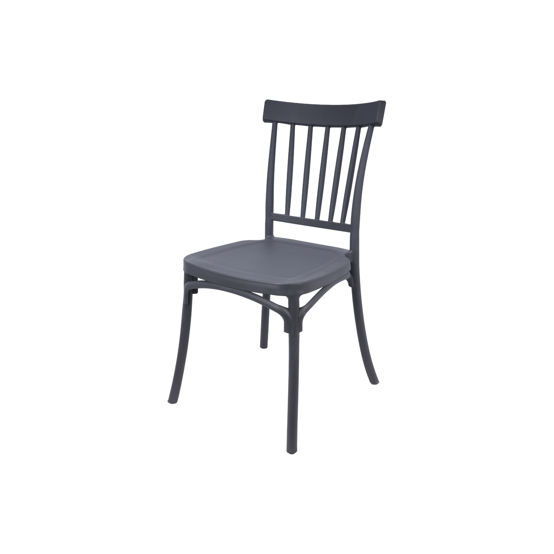 Standard Polypropylene Café Chair Charcoal For Indoor & Outdoor Commercial Seating