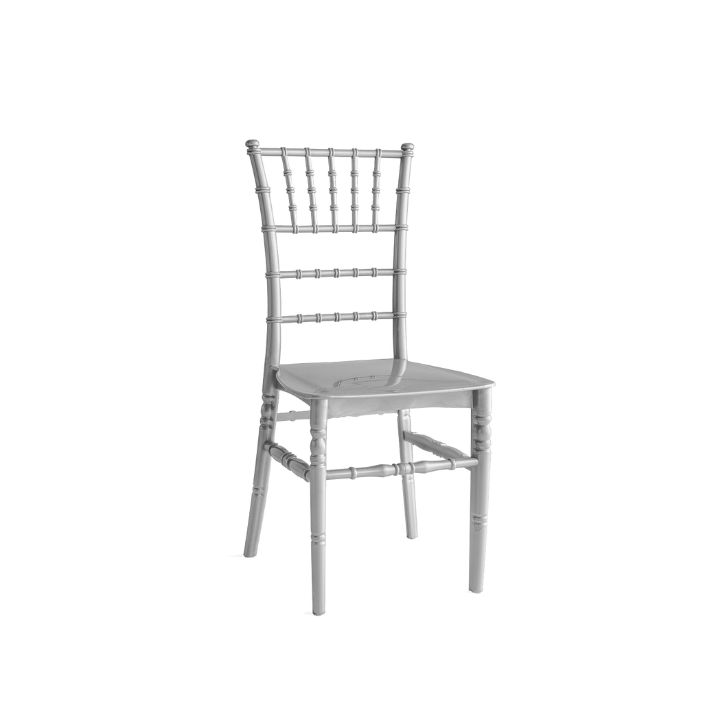 Chiavari Tiffany Polypropylene Stacking Chair Silver