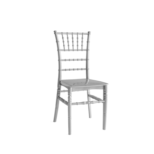 Chiavari Tiffany Polypropylene Stacking Chair Silver
