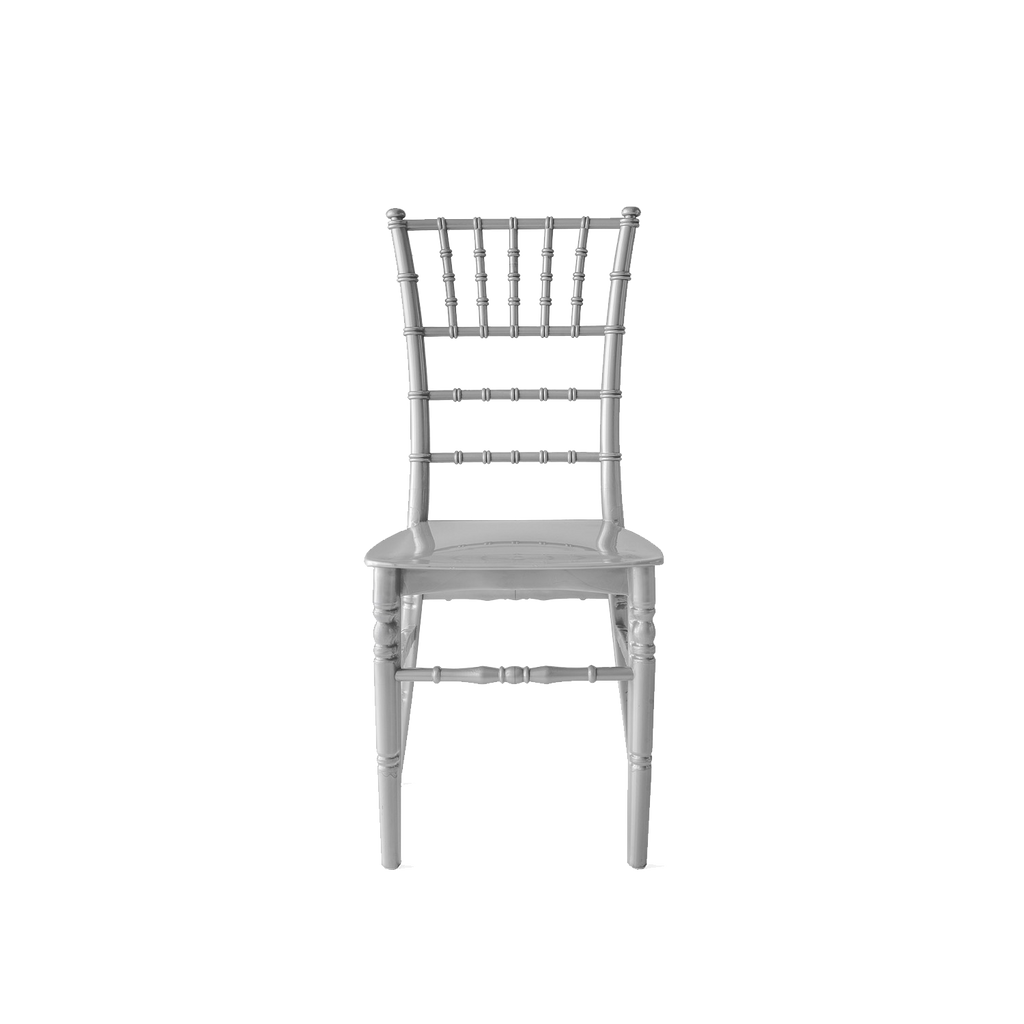 Chiavari Tiffany Polypropylene Stacking Chair Silver