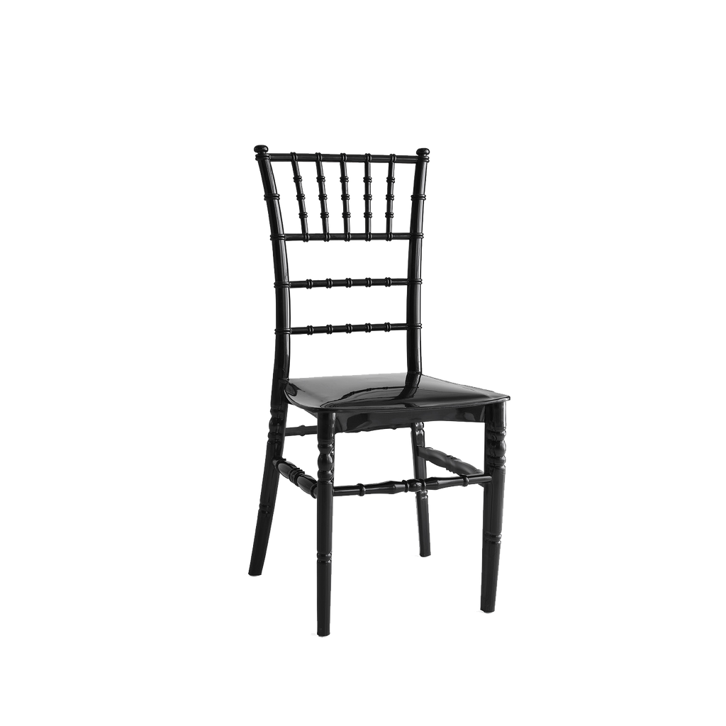 Chiavari Tiffany Polypropylene Stacking Chair Black