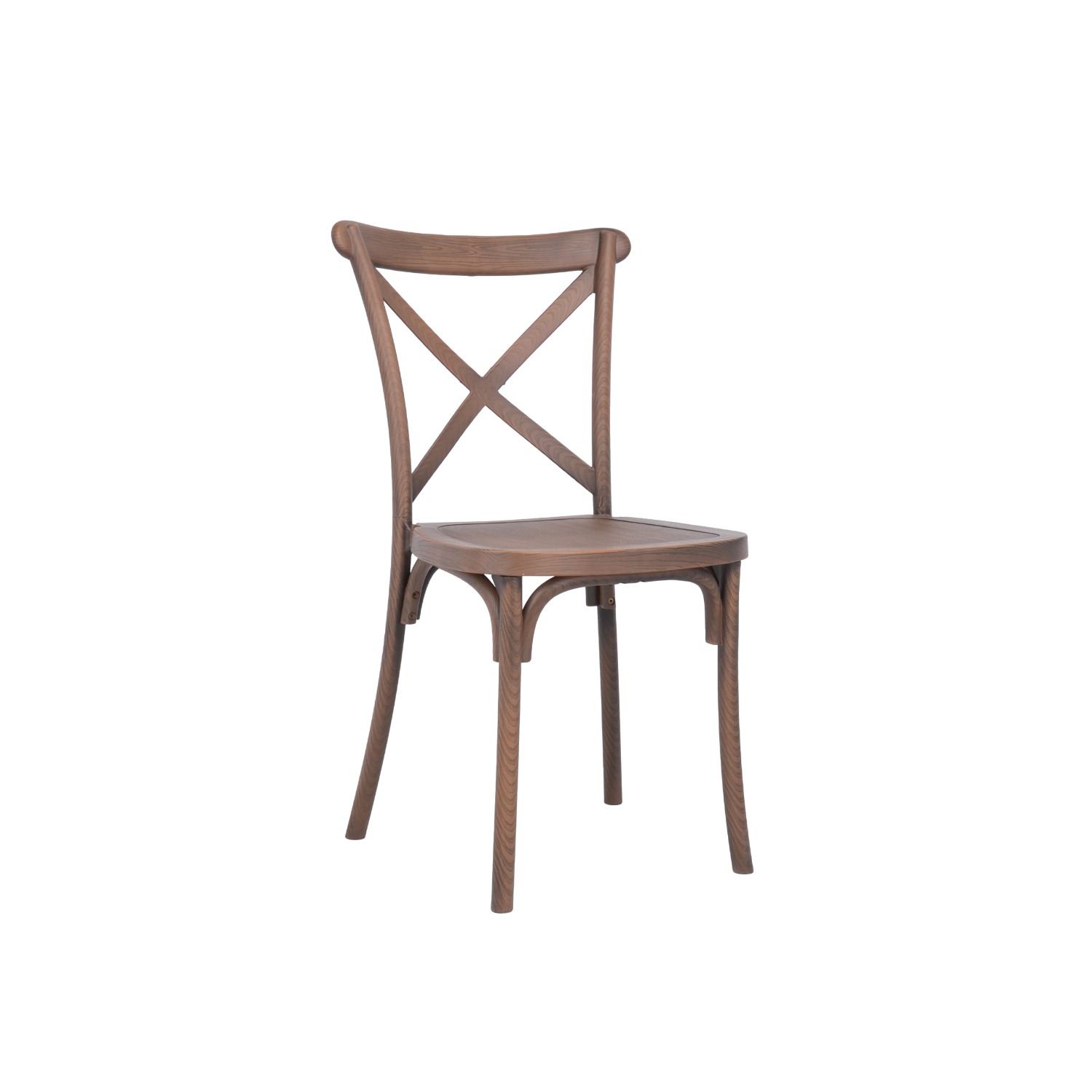 The Crossback Caffe Polypropylene Chair - Brown (Needs Assembly)