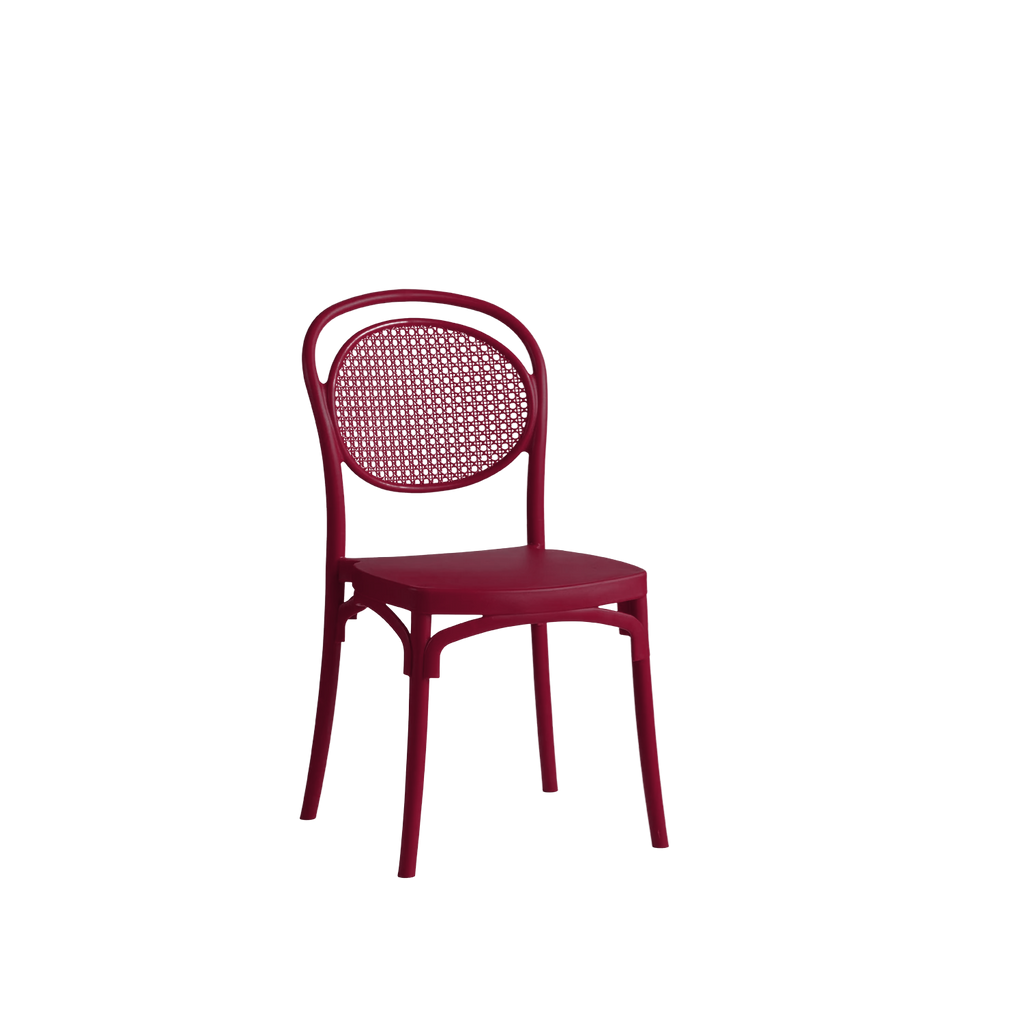 Sera Caffe/Bistro Polypropylene Stacking Chair Burgundy Red