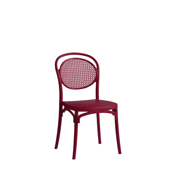 Sera Caffe/Bistro Polypropylene Stacking Chair Burgundy Red