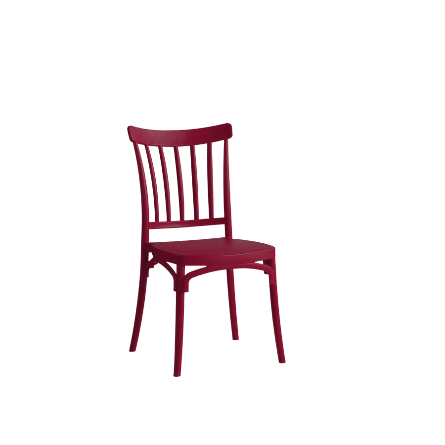 Alba Polypropylene Caffe/Bistro Stacking Chair Burgundy