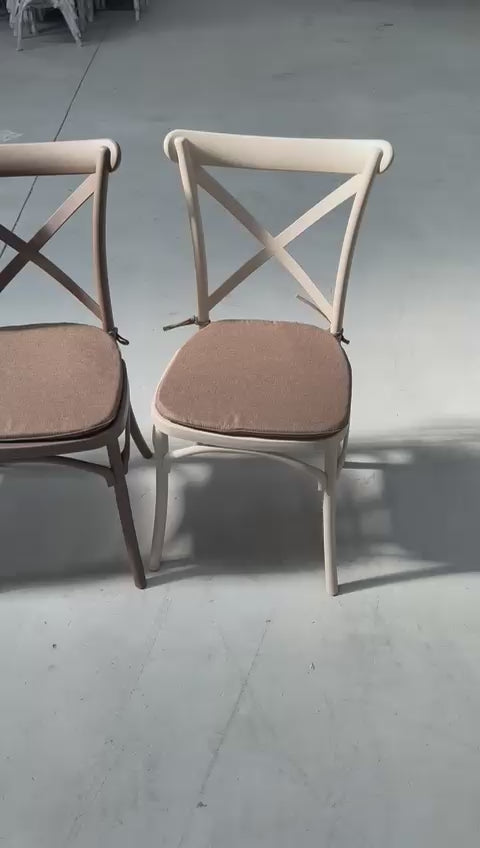 The Elmwood Polypropylene Crossback Caffe Stacking Chair - Chocolate Brown